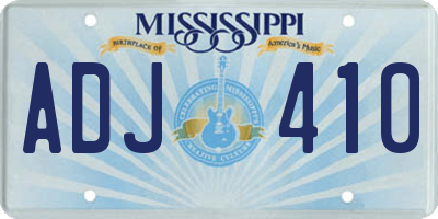 MS license plate ADJ410