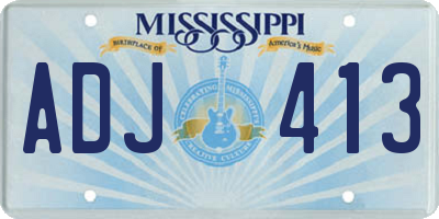 MS license plate ADJ413