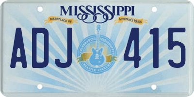 MS license plate ADJ415