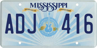 MS license plate ADJ416
