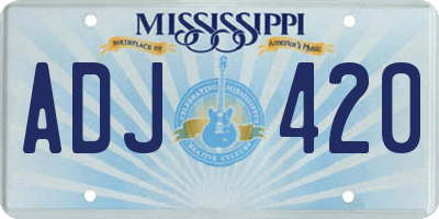 MS license plate ADJ420