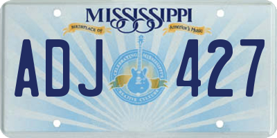 MS license plate ADJ427