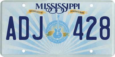 MS license plate ADJ428