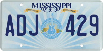 MS license plate ADJ429