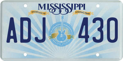 MS license plate ADJ430