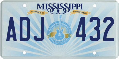 MS license plate ADJ432
