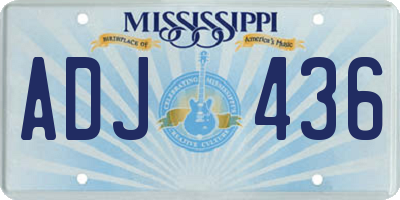 MS license plate ADJ436