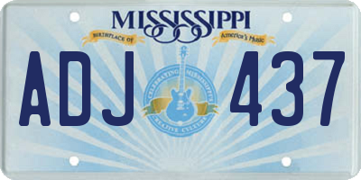 MS license plate ADJ437