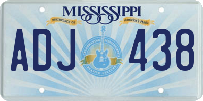 MS license plate ADJ438