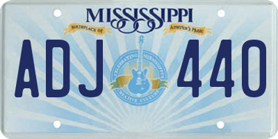 MS license plate ADJ440