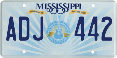 MS license plate ADJ442