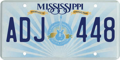 MS license plate ADJ448