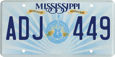 MS license plate ADJ449