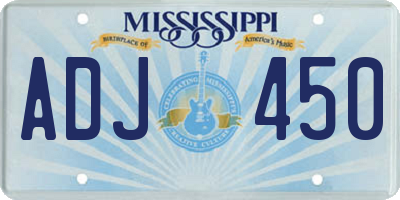 MS license plate ADJ450