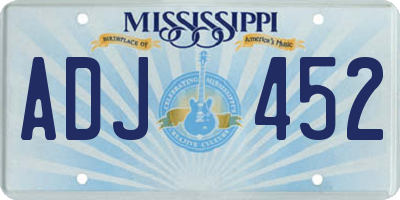 MS license plate ADJ452