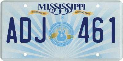 MS license plate ADJ461