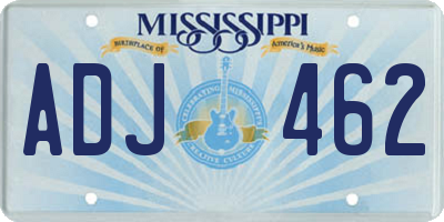 MS license plate ADJ462