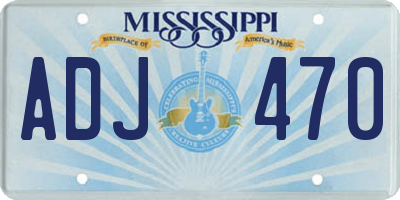 MS license plate ADJ470