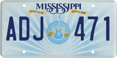 MS license plate ADJ471