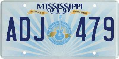 MS license plate ADJ479