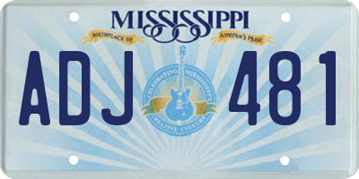 MS license plate ADJ481