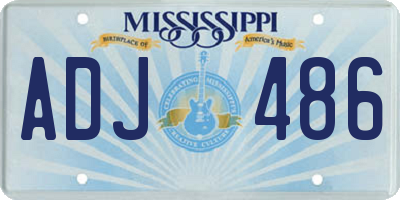 MS license plate ADJ486