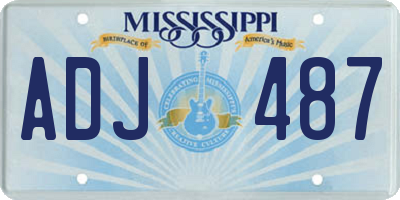 MS license plate ADJ487
