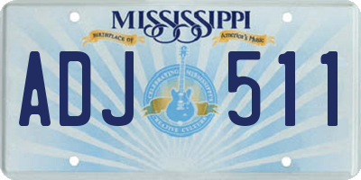 MS license plate ADJ511