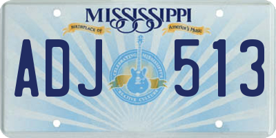 MS license plate ADJ513