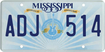 MS license plate ADJ514