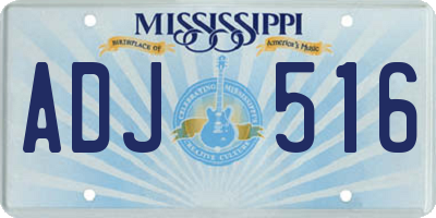 MS license plate ADJ516