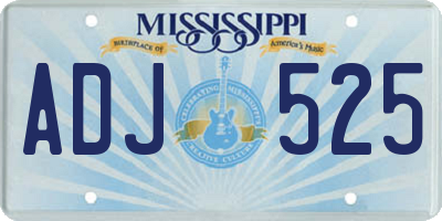 MS license plate ADJ525