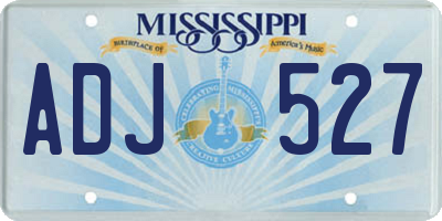 MS license plate ADJ527
