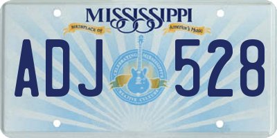 MS license plate ADJ528