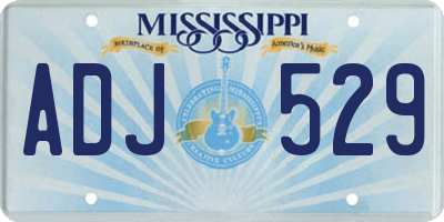 MS license plate ADJ529