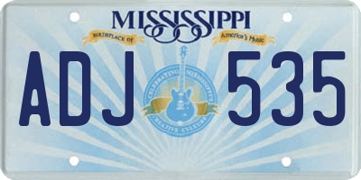 MS license plate ADJ535