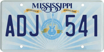 MS license plate ADJ541