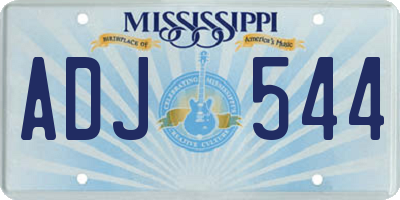 MS license plate ADJ544