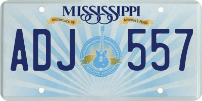 MS license plate ADJ557