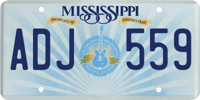 MS license plate ADJ559