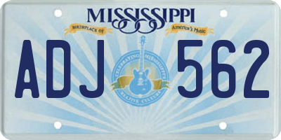 MS license plate ADJ562