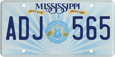 MS license plate ADJ565