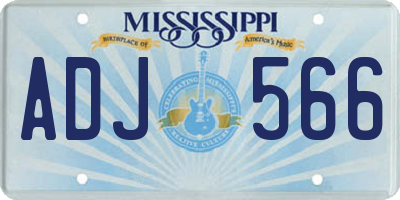 MS license plate ADJ566