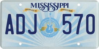 MS license plate ADJ570