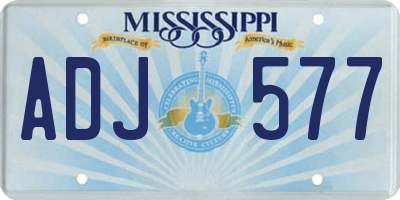MS license plate ADJ577