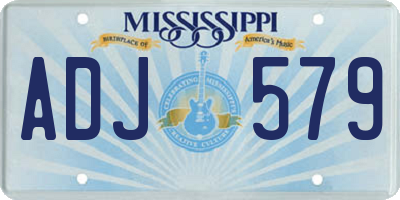 MS license plate ADJ579