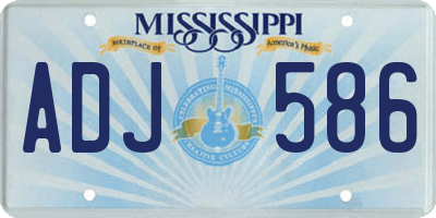 MS license plate ADJ586