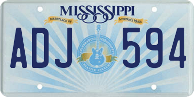 MS license plate ADJ594