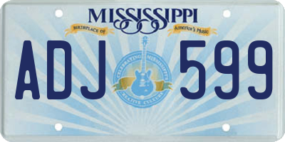 MS license plate ADJ599