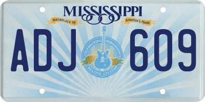 MS license plate ADJ609